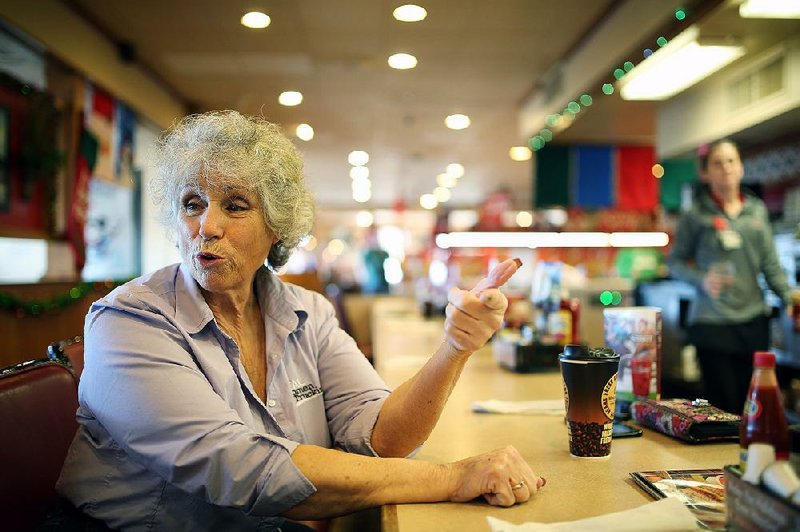 Hansen, a professional truck driver, has been driving since she was 11 years old. She recently talked about her years on the road at the Iron Skillet restaurant in the Petro Truck Stop in North Little Rock.