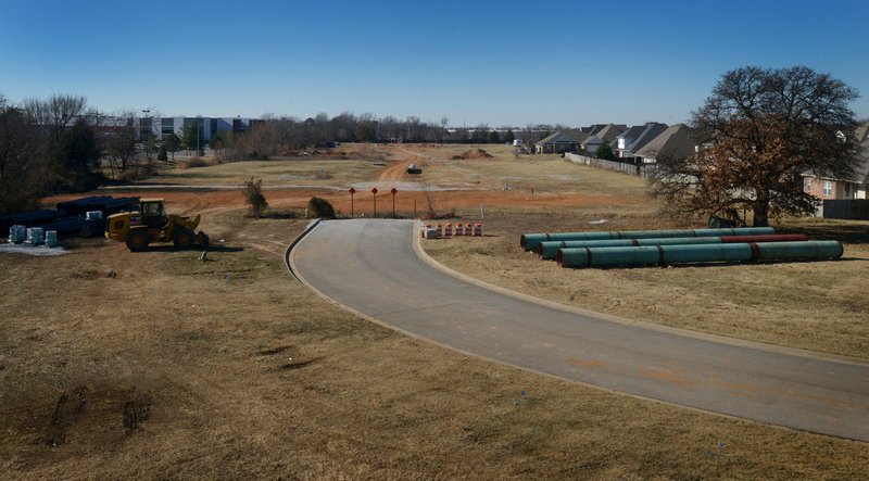 A view of the Southeast 8th Street corridor Saturday between Moberly Lane and Interstate 49 in Bentonville. Demolition and utility relocation work is underway for the Eighth Street project, which will widen the road and add a new interchange with the interstate.