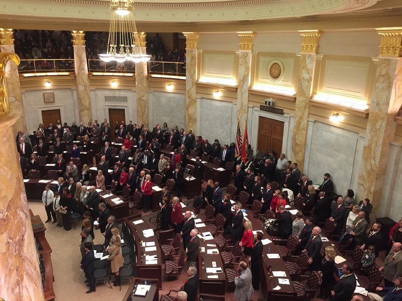 FILE - The Arkansas House of Representatives convenes Monday, Jan. 9, 2017, at the state Capitol in Little Rock during the 91st General Assembly. 