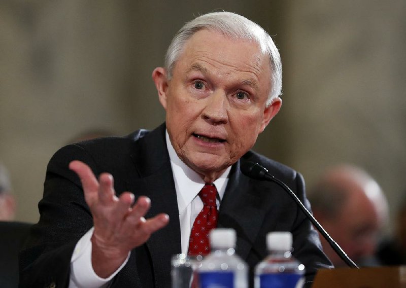 Sen. Jeff Sessions, R-Ala., President-elect Donald Trump’s nominee for attorney general, testifi es Tuesday at his confirmation hearing before the Senate Judiciary Committee.