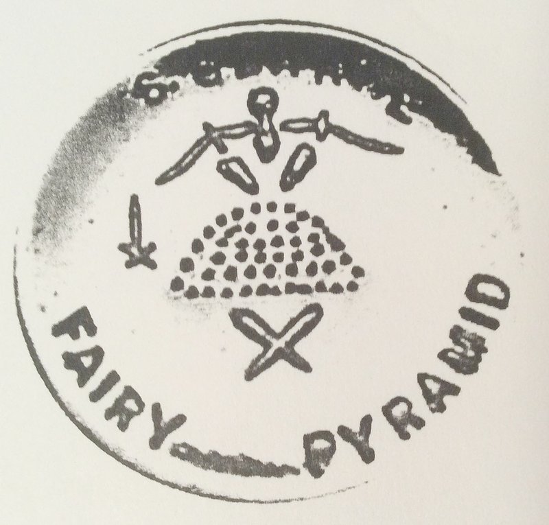 Image provided by Pat and Mark Kirby The fairy logo that was etched into the bottom of Samuel Clarke&#8217;s lamps. This logo is the reason for the &quot;fairy lamp&quot; name.