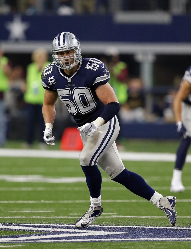 The Associated Press POSTSEASON DEBUT: Dallas Cowboys outside linebacker Sean Lee defends during an NFL football game against the Washington Redskins on Nov. 24, 2016, in Arlington, Texas. Healthy and coming off his first All-Pro season, the Cowboys linebacker will make his playoff debut this weekend against the Packers.