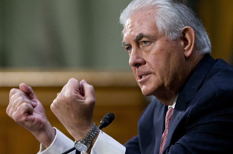 In testimony Wednesday, Rex Tillerson criticized the Obama administration’s sanctions against Russia over the 2014 seizure of Crimea, saying they should have been tougher. “If Russia acts with force,” that requires “a proportional show of force,” he said.