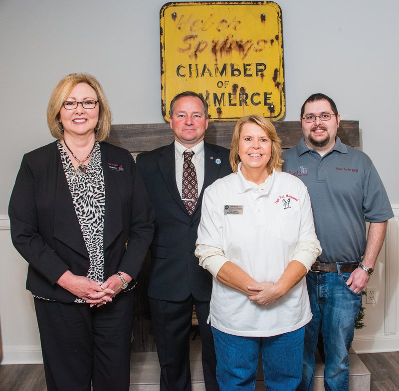 Five new members will serve on the Heber Springs Area Chamber of Commerce Board of Directors for the next three years. Among the new members are Cathey Cox, from the left, Rick Skinner, Toi Logan and Dr. Ryan Sartin. Not shown is Cody Davis.