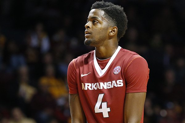 Daryl Macon scored 16 points in Arkansas' 62-60 win at Texas A&M on Tuesday, Jan. 17, 2017. (AP Photo/Jim Mone)