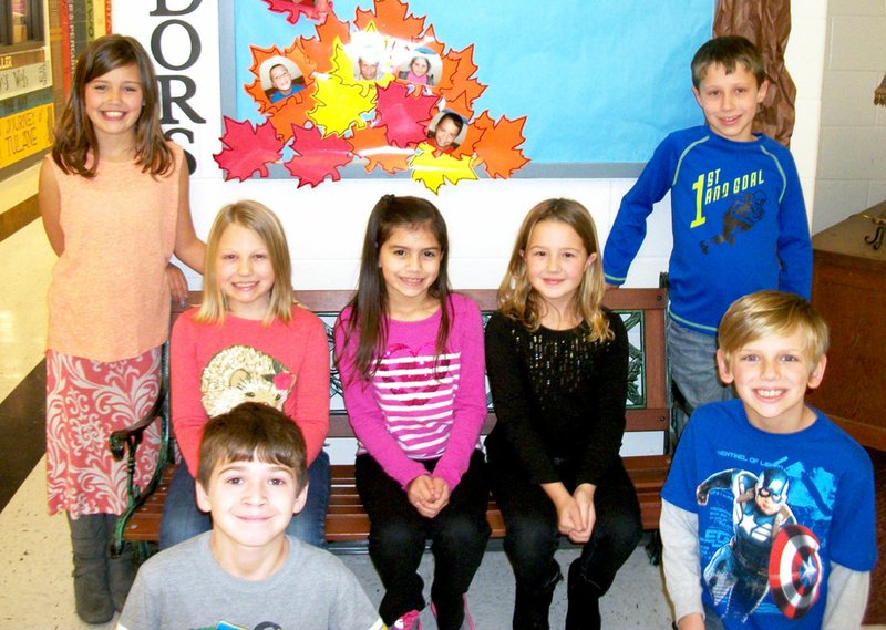 Leaders of the Month, Habit IV were announced in the Blackhawk Friday assembly on Jan. 6. Habit IV is Win-Win, Everyone can Win. To Think Win-Win means &#x201c;I can balance courage for getting what I want with consideration for what others want. When a conflict arises, I can look for a win-win solution.&#x201d; Third grade leaders are, back, from left: Taylen Compton, Allie Easterling, Hailey Snarr, Sydney Brown and Logan Luedtke; and front, from left: Samuel Huston and Tyler McLeroy.