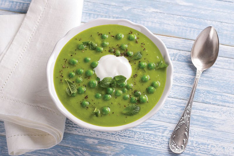 The secret to making this creamy, springlike soup is using frozen peas.