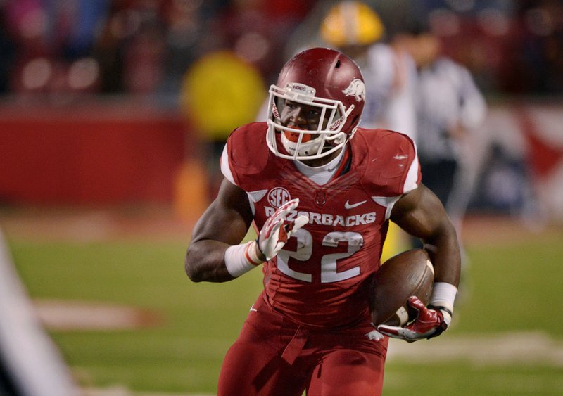 Rawleigh Williams III, Arkansas Razorback running back, carries the football in the fourth quarter in the Nov. 12 game against Louisiana State University in Fayetteville. “Signing Day on the Hill” on Feb. 2, hosted by the George Billingsley Northwest Arkansas Razorback Club, will give Razorback football fans a chance to be among the first to hear about the 2017 class of signed recruits.