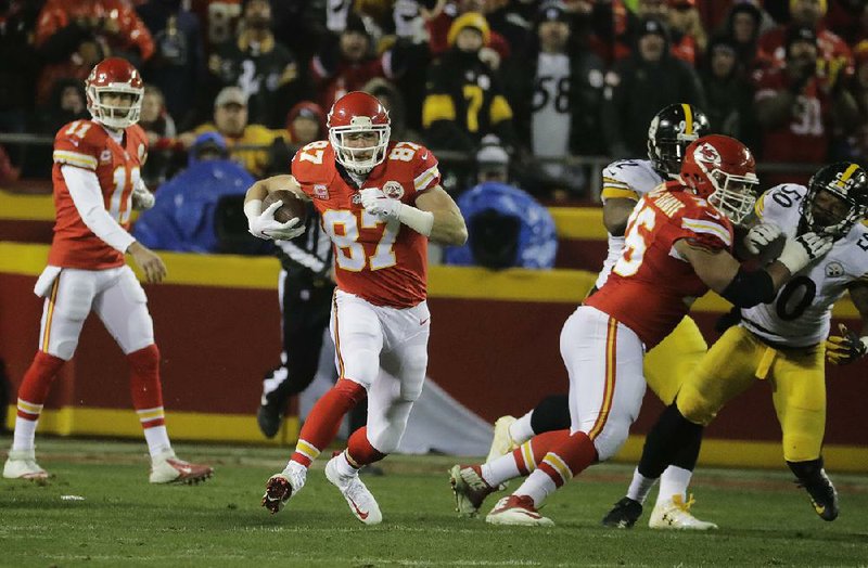 Kansas City tight end Travis Kelce didn’t agree with the late penalty called by referee Carl Cheffers in Sunday’s AFC divisional-round loss against Pittsburgh.