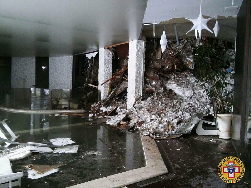 The Rigopiano Hotel in Farindola, Italy, was destroyed by an avalanche early Thursday.