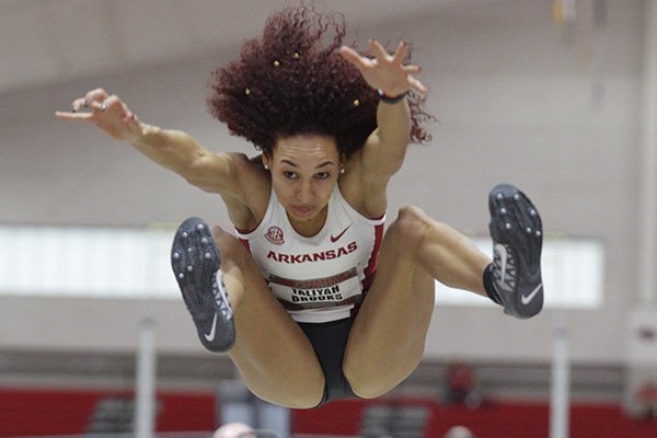 Arkansas' Taliyah Brooks competes during the Arkansas Invitational on Friday, Jan. 13, 2017, in Fayetteville. 