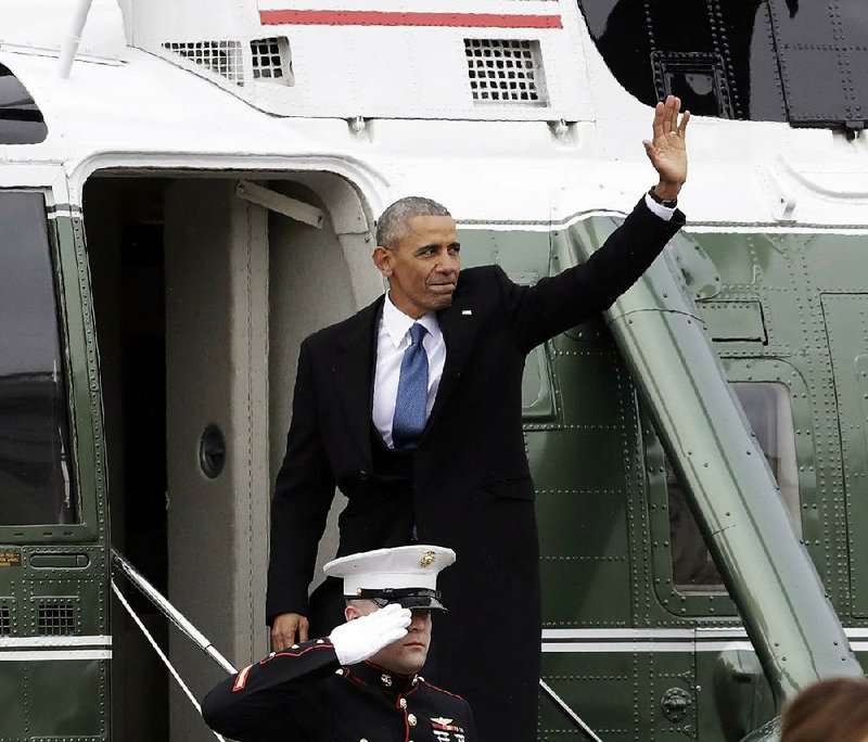 “This is just a little pit stop,” Barack Obama said Friday before leaving Washington for the first time as the former president. 