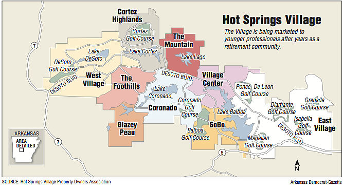 Map showing Hot Springs Village