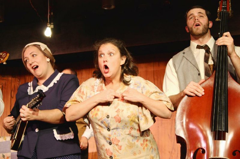 Natalie Canerday (center) stars in Smoke on the Mountain at Murry’s.