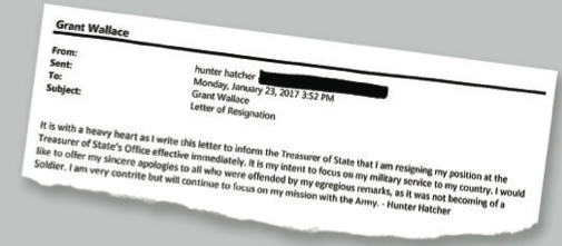 Hunter Hatcher resignation letter