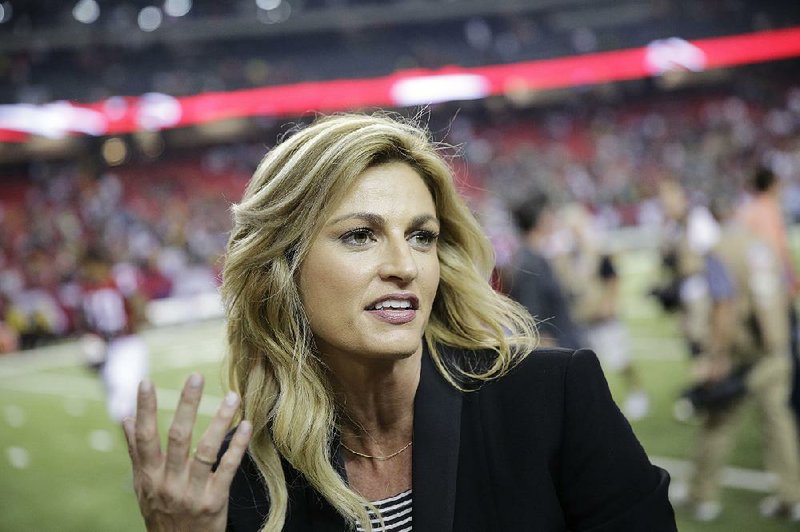 This Oct. 30, 2016, file photo, shows Fox Sports broadcaster Erin Andrews.
