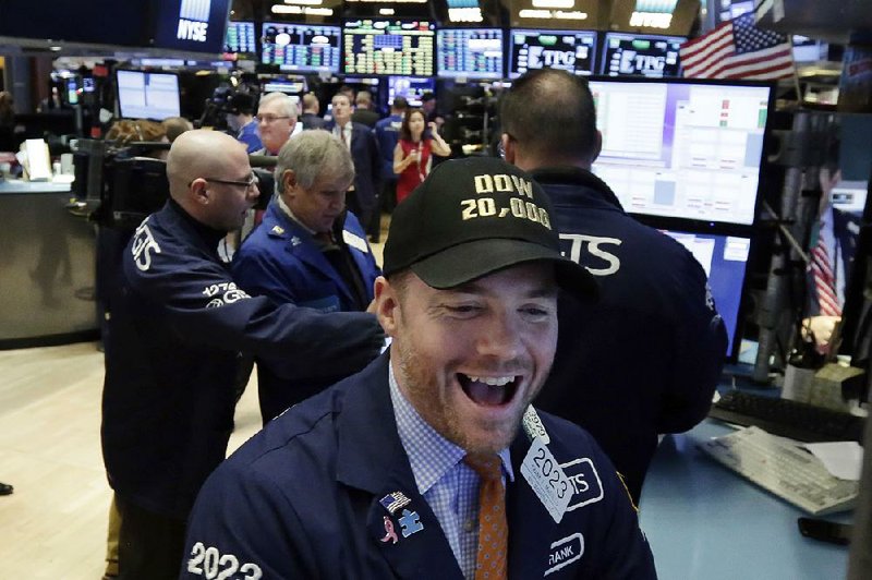 Frank Masiello celebrates on the floor of the New York Stock Exchange on Wednesday.