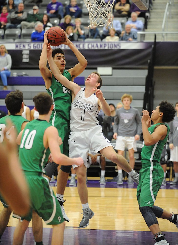 Fayetteville of Van Buren Friday, Jan. 27, 2017, during the first half in Bulldog Arena. Visit nwadg.com/photos to see more photographs from the game. 