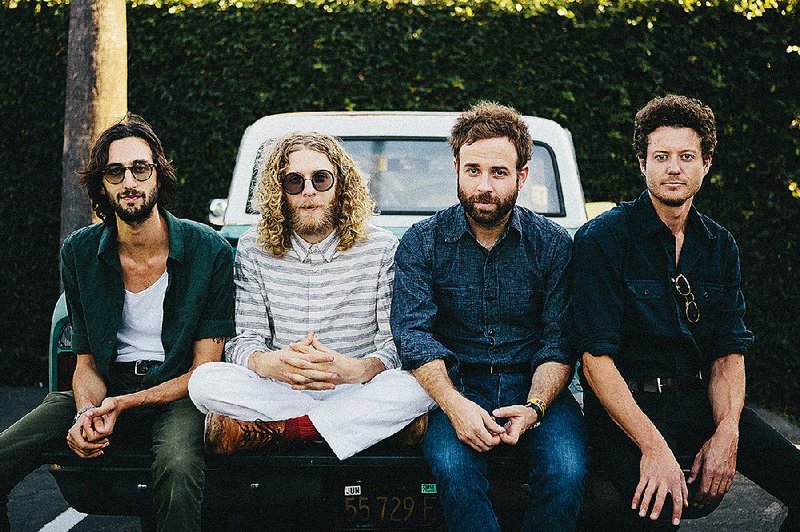 Los Angeles band Dawes — Wylie Gelber (from left), Griffin Goldsmith, Taylor Goldsmith and Lee Pardini — will present a career-spanning show during An Evening With Dawes tonight at the Rev Room in Little Rock.