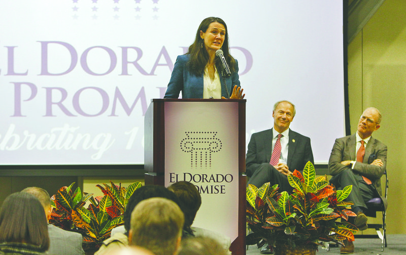 Keynote Speaker: Harvard graduate and author Liz Murray delivers the keynote address during 'A Decade of Promise' event recognizing 10 years of the El Dorado Promise Scholarship.
