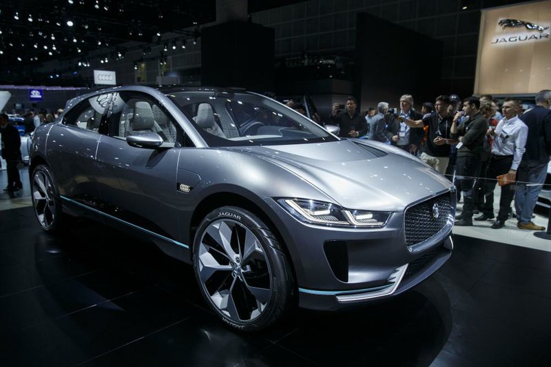 A Jaguar Land Rover I-Pace electric concept car is displayed at the Los Angeles Auto Show in California in this file photo. An auto-industry study said Jaguar Land Rover would have to raise prices by more than $17,000 per vehicle if the U.S. implemented a border-adjusted tax on products.