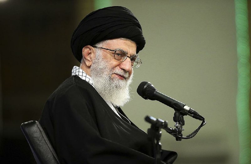 Ayatollah Ali Khamenei tells Iranian military commanders Tuesday in Tehran that President Donald Trump’s actions show the U.S. cannot be trusted.  