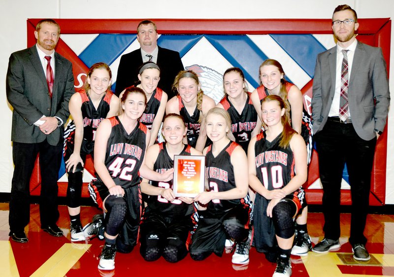 PHOTO BY RICK PECK The McDonald County High School girls&#8217; basketball team took second place at last week&#8217;s Seneca Invitational Basketball Tournament after fall to Purdy 67-46 in the championship game on Feb. 10.