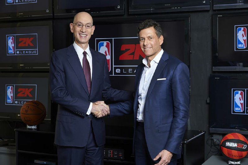 NBA Commissioner Adam Silver (left) and Take-Two CEO Strauss Zelnick have announced that in 2018 NBA 2K eLeague will take place, where the world’s best video gamers will compete against each other while representing NBA teams.