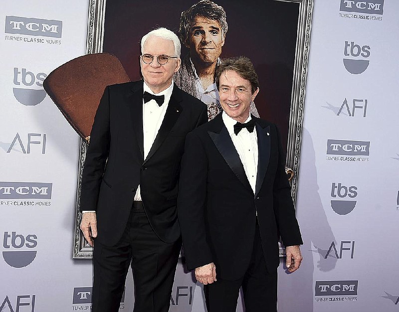 This June 4, 2015 file photo shows honoree Steve Martin left, and Martin Short at the 43rd AFI Lifetime Achievement Award Tribute Gala in Los Angeles. 