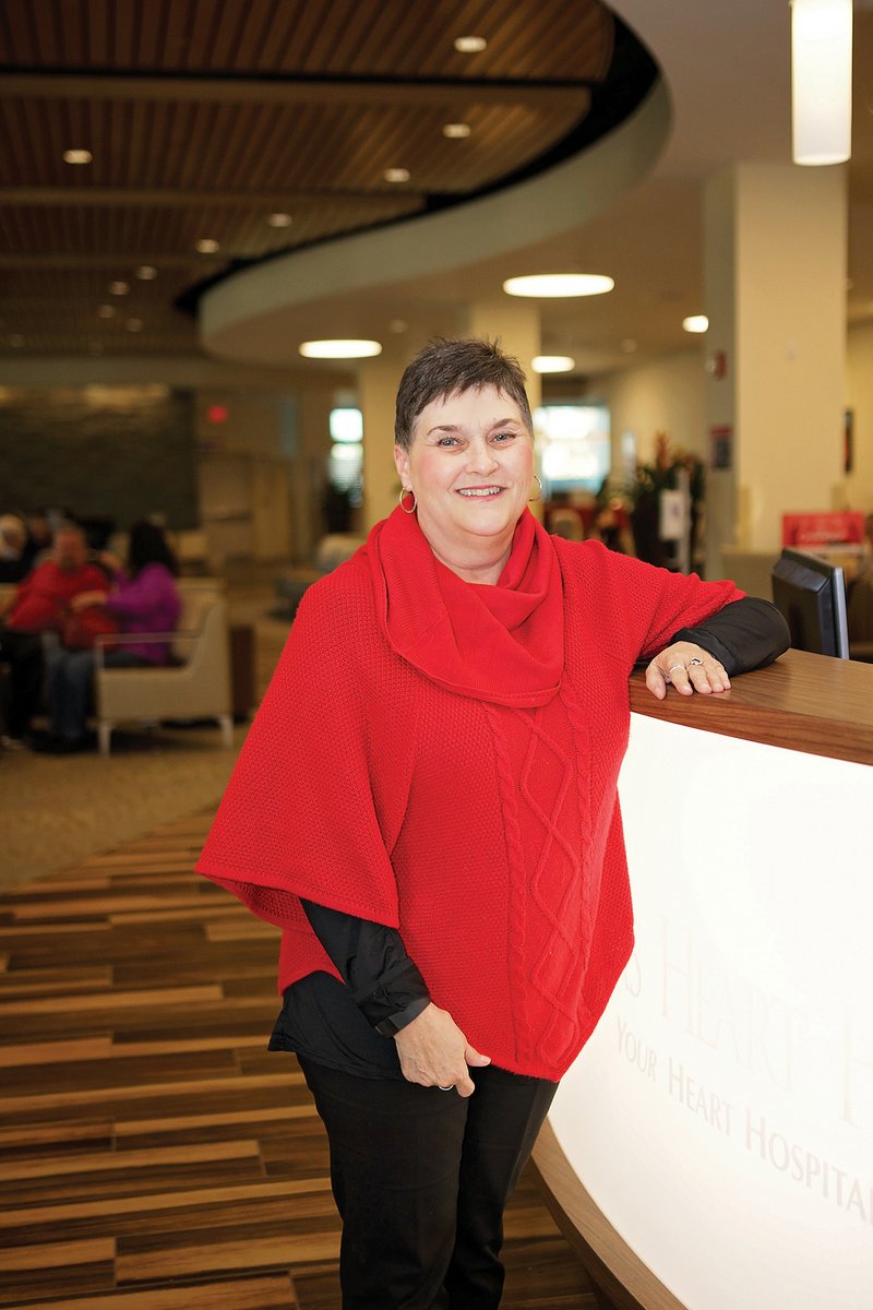 Vickie Wingfield of Maumelle, executive director of the Arkansas Heart Foundation, stands in the lobby of Arkansas Heart Hospital in Little Rock. The nonprofit foundation was formed two years ago, and Wingfield’s mission is to educate people about heart disease, the No. 1 killer of women. She received a heart stent in 2009 and is a breast-cancer survivor, “but I’m incredibly, incredibly blessed,” she said.