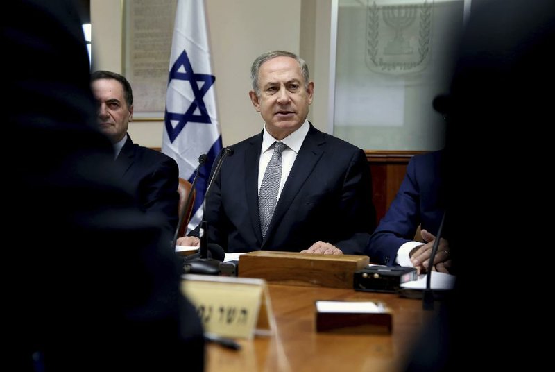 Israeli Prime Minister Benjamin Netanyahu, who will be visiting Washington starting Tuesday, chairs the weekly Cabinet meeting Sunday in Jerusalem.
