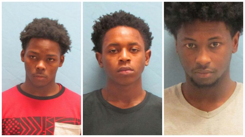Miguel Evans, 18, Cameron Johnson, 18, and Lee Edward Summerville, 18, all of Little Rock