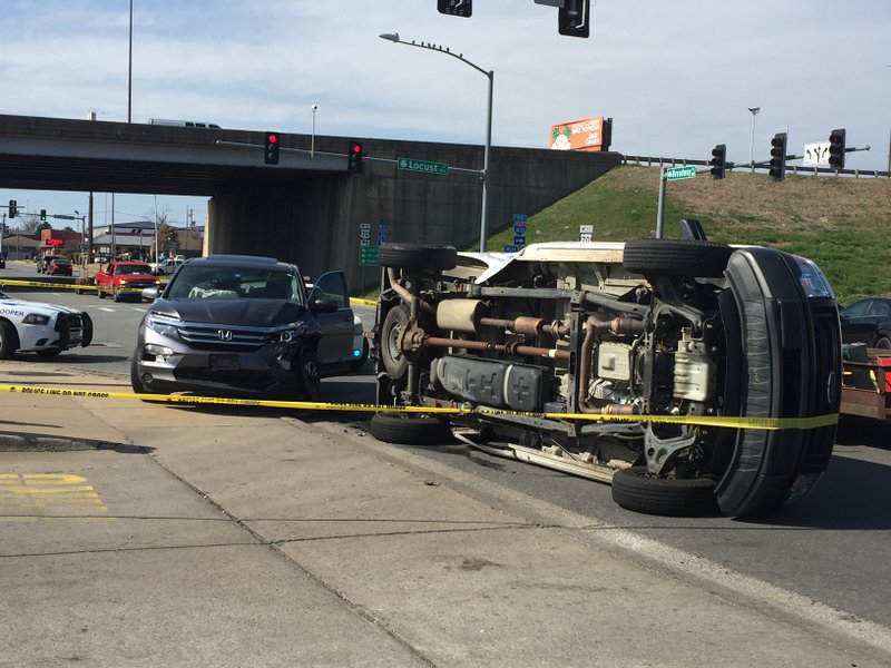 After being pursued by police, a vehicle wrecked in North Little Rock, and the two people inside were taken into police custody.