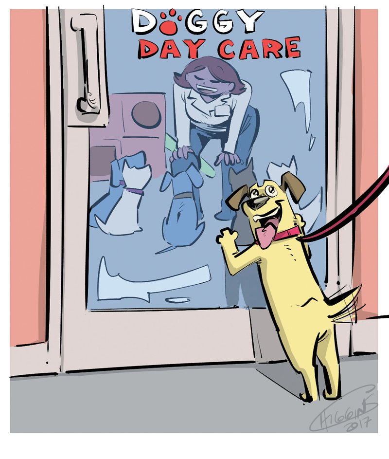 Arkansas Democrat-Gazette doggy daycare illustration.