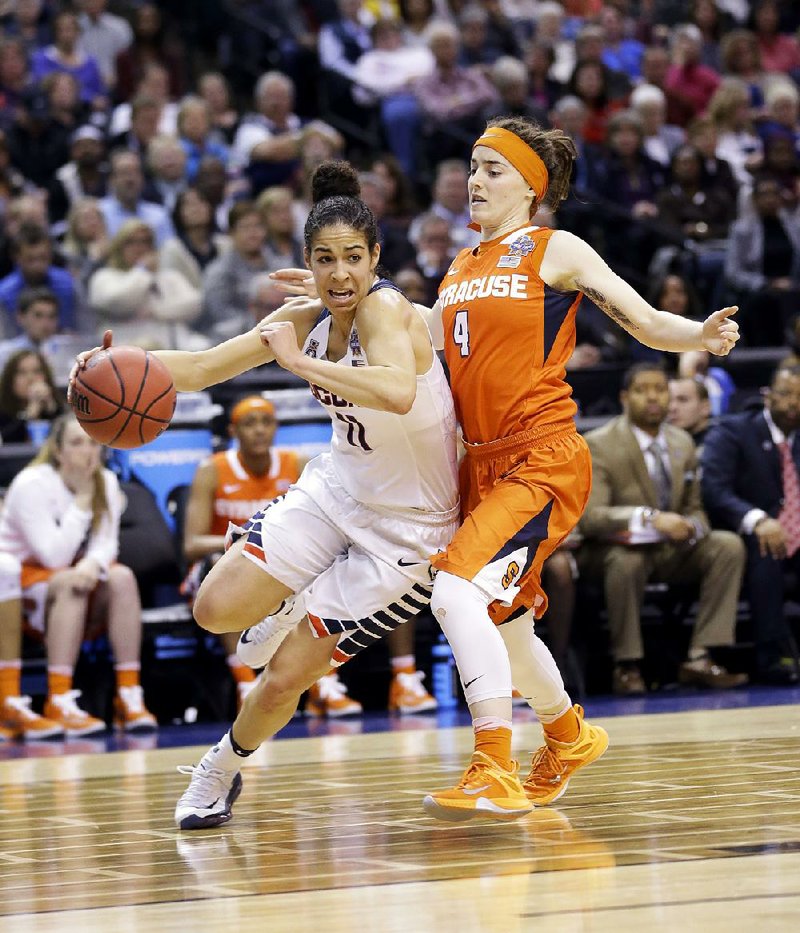 Connecticut guard Kia Nurse (left) and the Huskies are undefeated and overwhelming favorites to win another national championship this season after they won their fourth consecutive title in April by beating Syracuse 82-51 in the championship game.