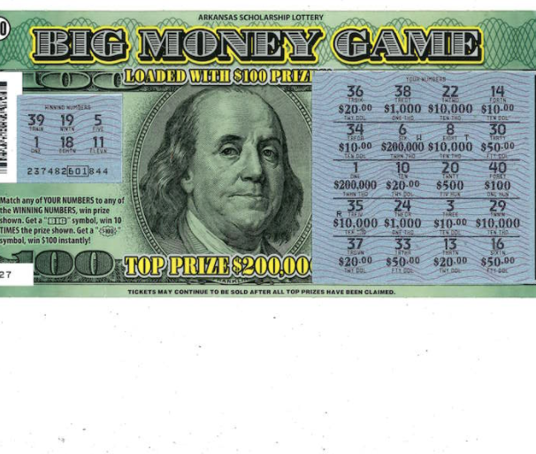 Martin Reyes' winning Big Money Game ticket. 