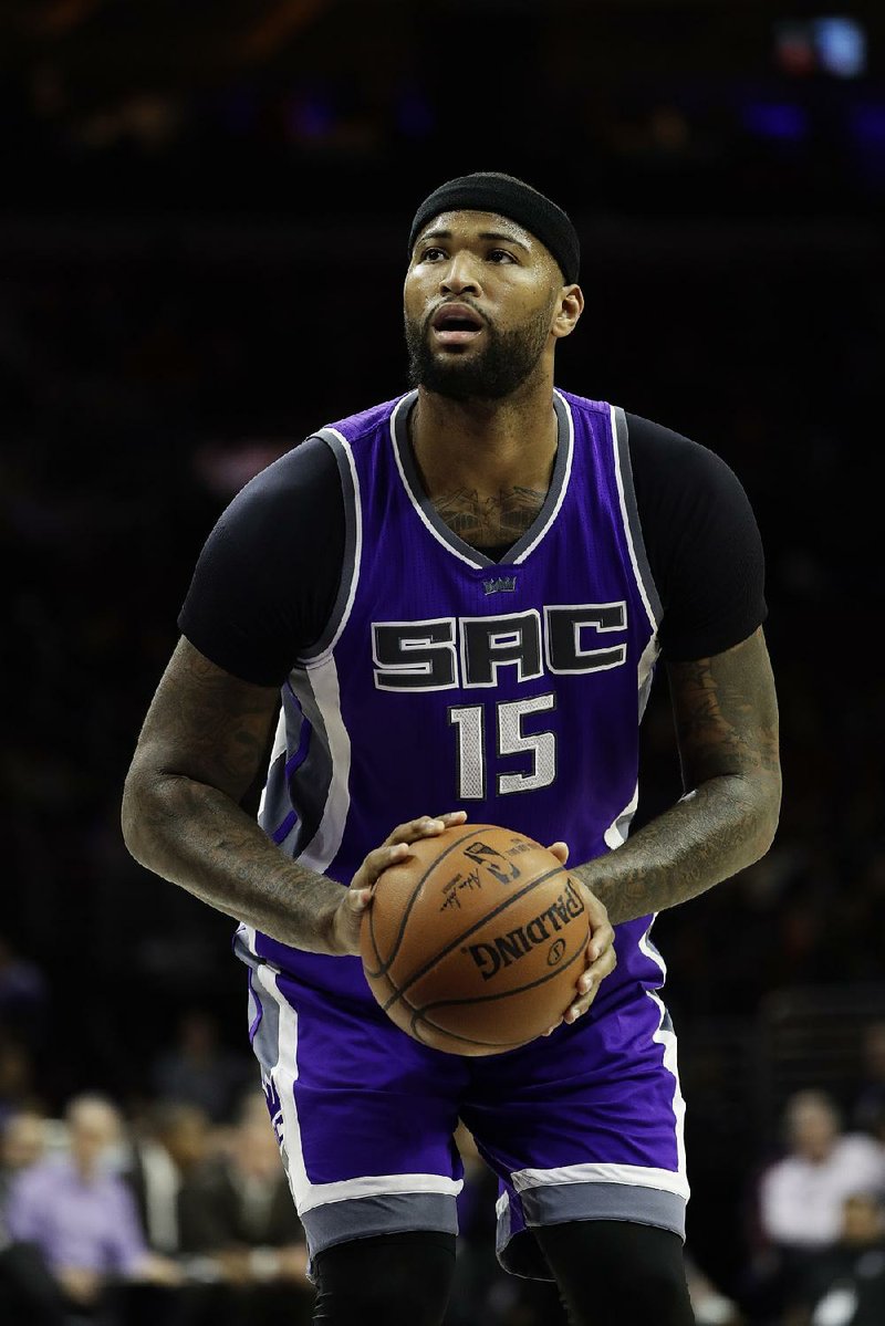 Sacramento Kings' DeMarcus Cousins in action during an NBA basketball game against the Philadelphia 76ers, Monday, Jan. 30, 2017, in Philadelphia. 