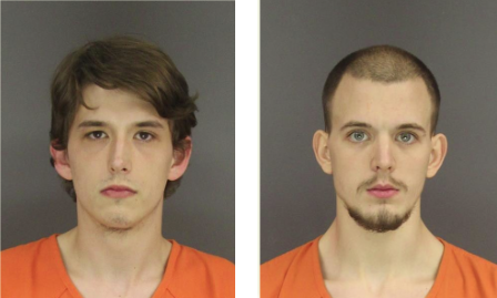 Craig Wigginton, left, and Abraham Davis, right, have been arrested and charged with first-degree criminal mischief. 