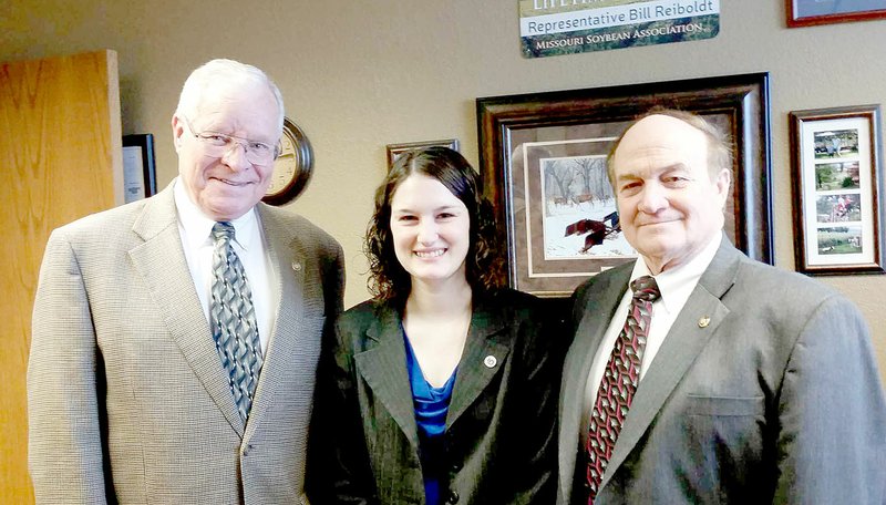 PHOTO SUBMITTED Alicia Canfield, 2013 graduate of McDonald County High School, was recently selected to represent Missouri Southern State University as one of three legislative interns for the Missouri House of Representatives during the Spring 2017 Session. She is working for Representatives Bill Reiboldt of the 160th district and Bill Lant of the 159th district. Her time at the Capitol is spent attending committee hearings, doing legislative research and performing other legislative duties.