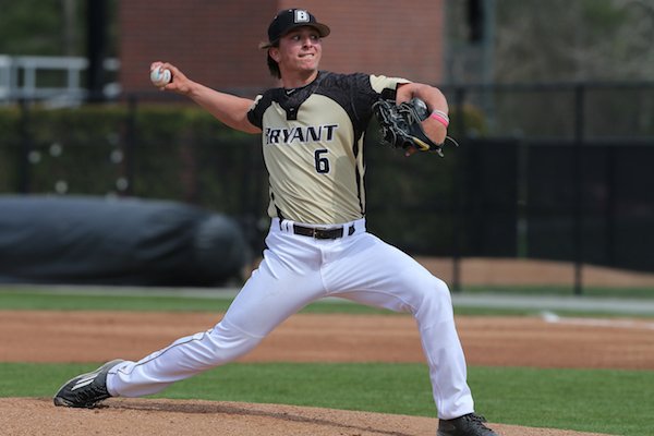 Bryant pitcher James Karinchak was a second-team all-American in 2016. (Photo by Dave Silverman/Bryant Bulldogs)