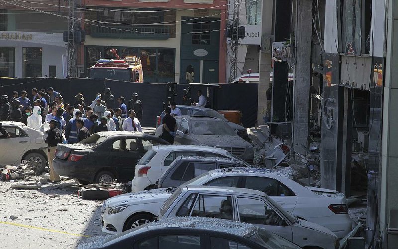 Police cordon off the area of an explosion Thursday in Lahore, Pakistan. 