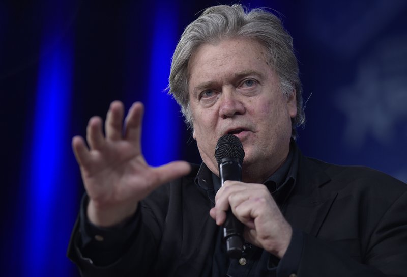 White House strategist Stephen Bannon speaks during the Conservative Political Action Conference (CPAC) in Oxon Hill, Md., Thursday, Feb. 23, 2017. 