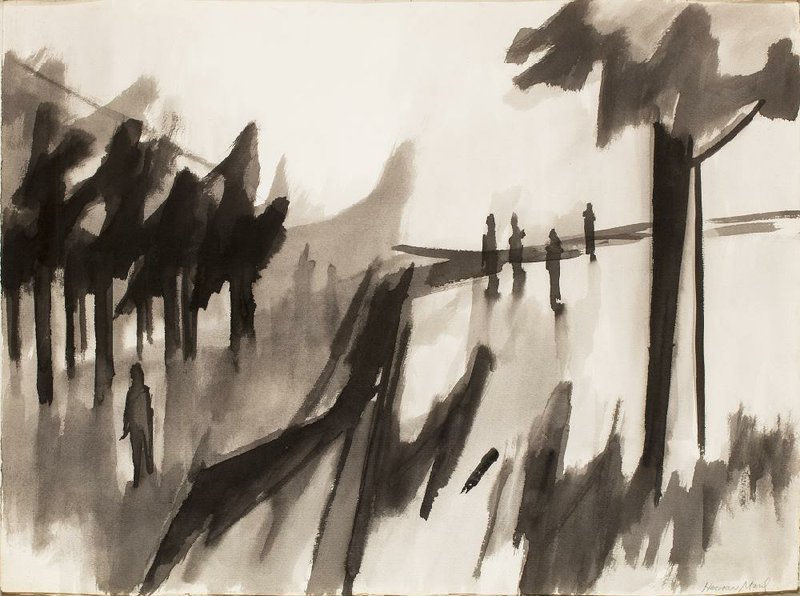 This ink wash on paper by Herman Maril is titled Forest Figures. It is part of “The Strong Forms of Our Experience.” 