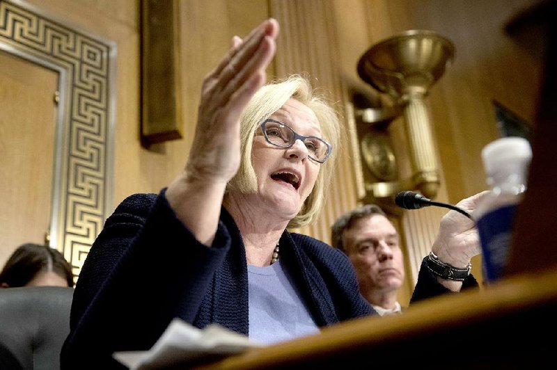 Sen. Claire McCaskill, D-Mo., speaks on Capitol Hill in January. McCaskill is among Senate Democrats taking a cautious approach on town-hall-style meetings.