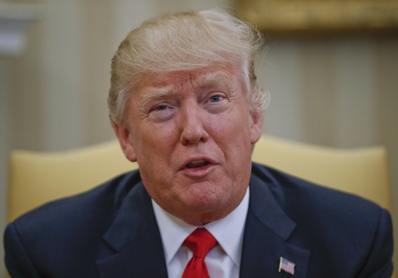 President Donald Trump speaks during his meeting with Peruvian President Pedro Pablo Kuczynski in the Oval Office of the White House in Washington, Friday, Feb. 24, 2017. (AP Photo/Pablo Martinez Monsivais)