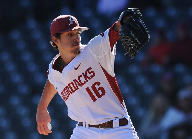 Arkansas Razorbacks pitcher Blaine Knight allowed 3 runs in 5 innings Friday against Bryant, but the Razorbacks used a 10-run sixth inning to erase a 3-0 deficit and pull out an 11-8 victory in front of a crowd of 6,921 at Baum Stadium in Fayetteville.