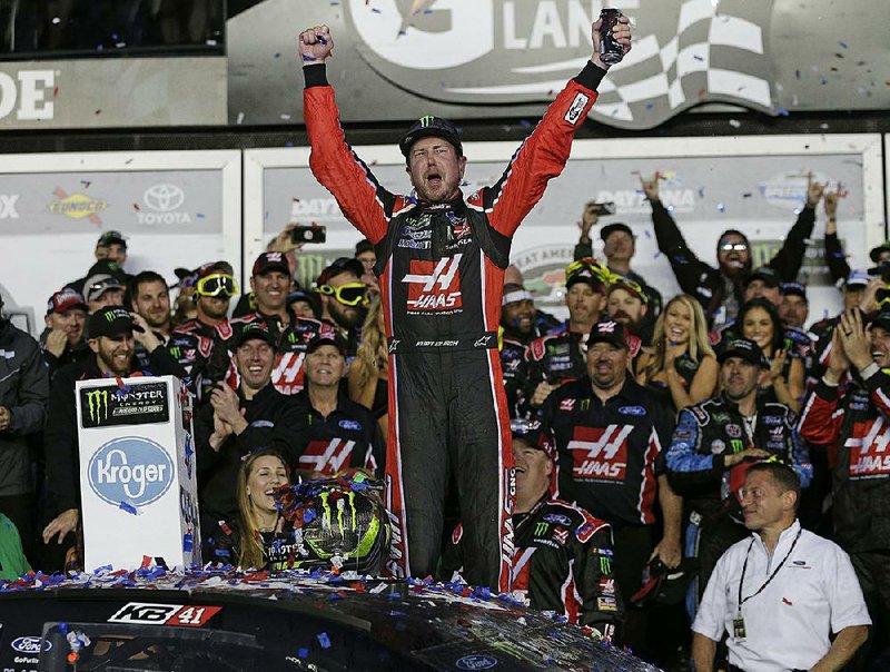 Kurt Busch weaved his way past Kyle Larson in turns 1 and 2 on the final lap to win the Daytona 500 for the first time in 16 tries Sunday at Daytona International Speedway in Daytona Beach, Fla.