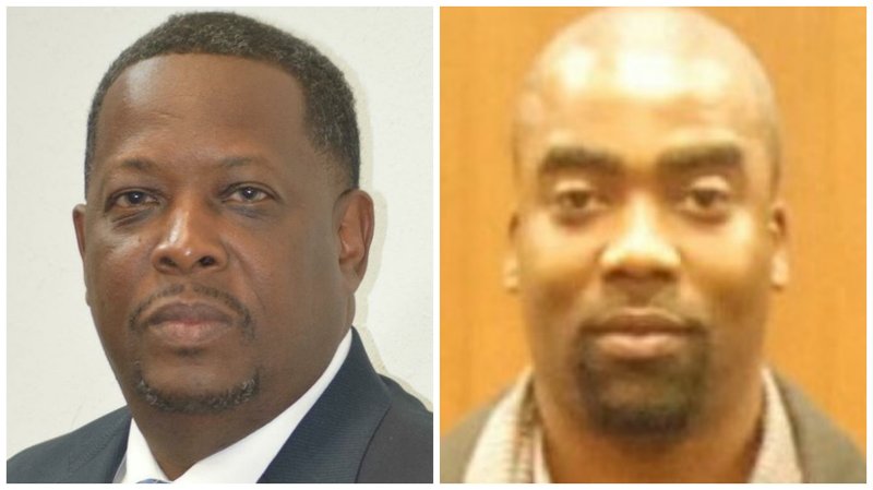 Police say John H. Huff (left) and Christopher Franklin (right) used their positions to avoid paying monthly water bills.