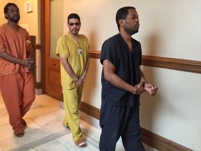 FILE — Quenton King, right, arrives for a hearing on Feb. 28, 2017, at Pulaski County Circuit Court.