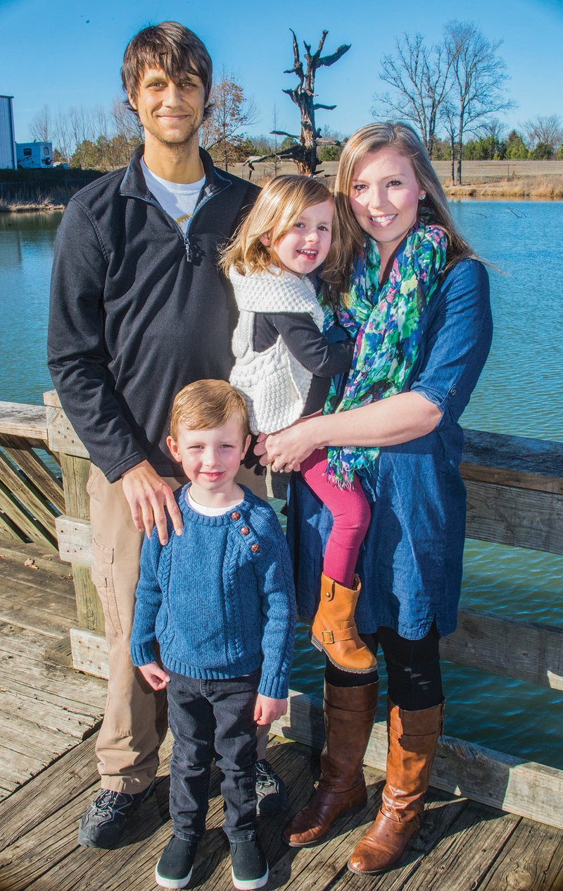 Bryan Duncan, left, stands with his wife, Julie, their son, Drey, and daughter, Allegra. Bryan has a rare liver disease called primary sclerosing cholangitis and had to undergo a liver transplant a year ago.